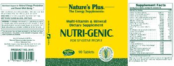 Nature's Plus Nutri-Genic For Sensitive People - multivitamin mineral supplement