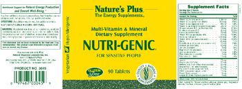 Nature's Plus Nutri-Genic For Sensitive People - multivitamin mineral supplement