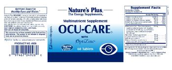 Nature's Plus Ocu-Care With OptiZinc - multinutrient supplement