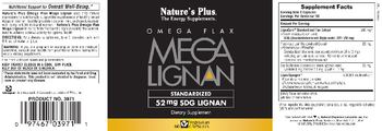 Nature's Plus Omega Flax Mega Lignan Standardized 52 mg SDG Lignan - supplement
