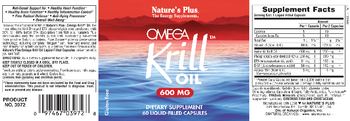Nature's Plus Omega Krill Oil 600 mg - supplement