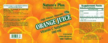 Nature's Plus Orange Juice Vitamin C Supplement 500 mg - vitamin c supplement