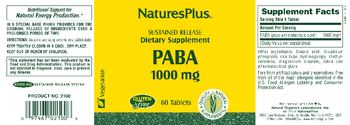 Nature's Plus PABA 1000 mg - supplement