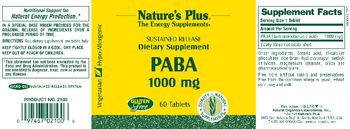 Nature's Plus PABA 1000 mg - supplement