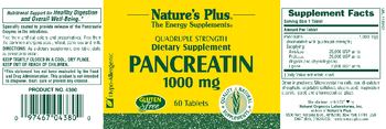 Nature's Plus Pancreatin 1000 mg - supplement