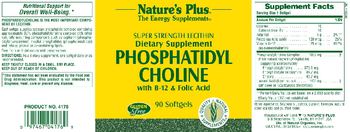 Nature's Plus Phosphatidyl Choline With B-12 & Folic Acid - supplement