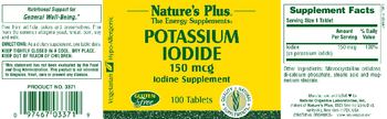 Nature's Plus Potassium Iodide 150 mcg - iodine supplement