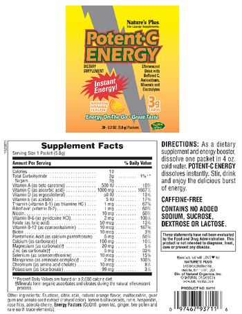 Nature's Plus Potent-C Energy Natural Orange Flavor - supplement