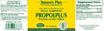 Nature's Plus Propolplus Propolis W/Bee Pollen - supplement