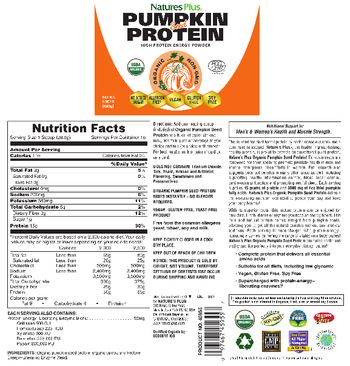 Nature's Plus Pumpkin Seed Protein - high protein energy powder