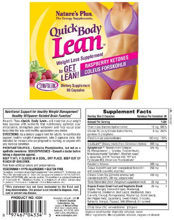 Nature's Plus Quick Body Lean Weight Loss Supplement - supplement
