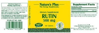 Nature's Plus Rutin 500 mg - supplement
