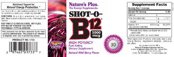 Nature's Plus Shot-O-B12 5000 mcg Natural Wild Berry Flavor - supplement
