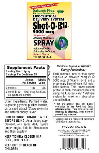 Nature's Plus Shot-O-B12 5000 mcg Spray - supplement