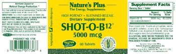 Nature's Plus Shot-O-B12 5000 mcg - 