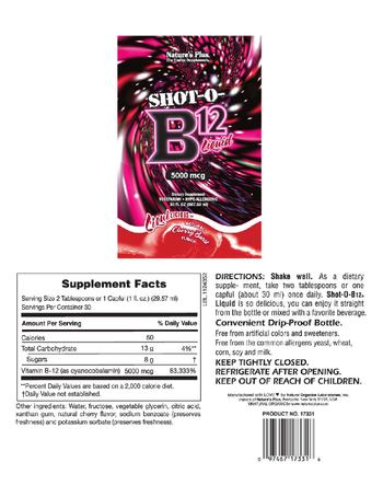 Nature's Plus Shot-O-B12 Liquid 5000 mcg - supplement