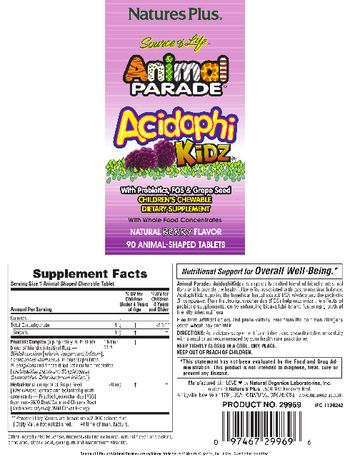 Nature's Plus Source Of Life Animal Parade AcidophiKidz Natural Berry Flavor - children s chewable supplement
