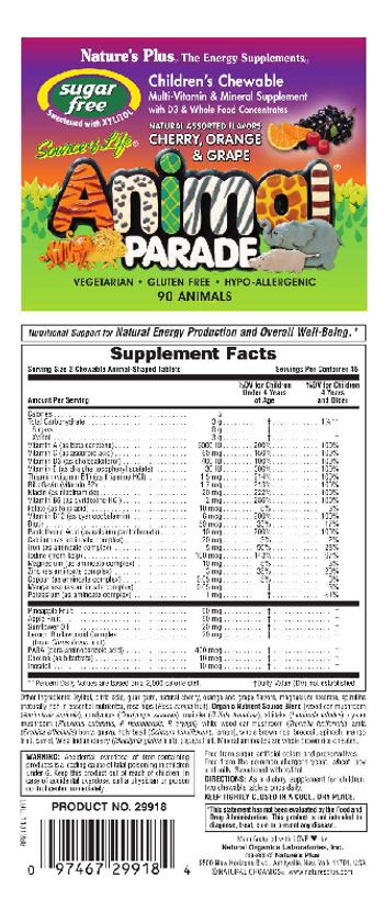 Nature's Plus Source Of Life Animal Parade Children's Chewable Multi-Vitamin & Mineral Supplement - childrens chewable multivitamin mineral supplement