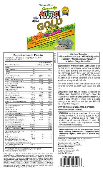 Nature's Plus Source Of Life Animal Parade Gold Liquid Natural Tropical Berry Flavor - childrens multivitamin mineral supplement with vitamin d3 vitamin k2 and organic gold standard whole