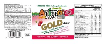 Nature's Plus Source Of Life Animal Parade Gold Natural Cherry Flavor - childrens chewable multivitamin mineral supplement with vitamin d3 vitamin k2 probiotics and organic