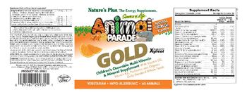 Nature's Plus Source Of Life Animal Parade Gold Natural Orange Flavor - childrens chewable multivitamin mineral supplement with vitamin d3 vitamin k2 probiotics and organic