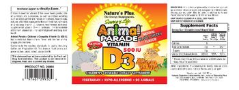 Nature's Plus Source Of Life Animal Parade Vitamin D3 500 IU Natural Black Cherry - childrens chewable supplement