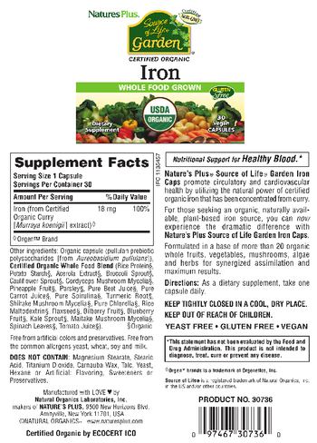 Nature's Plus Source of Life Garden Iron - supplement