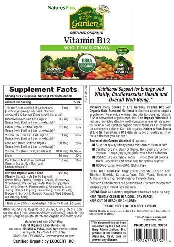 Nature's Plus Source of Life Garden Vitamin B12 - supplement