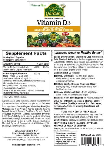 Nature's Plus Source of Life Garden Vitamin D3 - supplement
