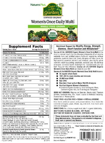 Nature's Plus Source of Life Garden Women's Once Daily Multi - supplement