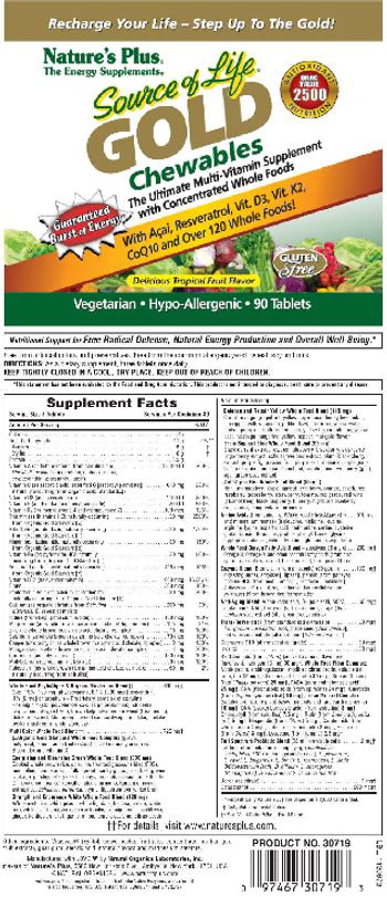 Nature's Plus Source Of Life Gold Chewables Delicious Tropical Fruit Flavor - the ultimate multivitamin supplement with concentrated whole foods