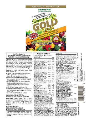 Nature's Plus Source Of Life Gold Liquid Delicious Tropical Fruit Flavor - the ultimate multivitamin supplement with concentrated whole foods