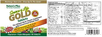 Nature's Plus Source Of Life Gold Tablets - the ultimate multivitamin supplement with concentrated whole foods