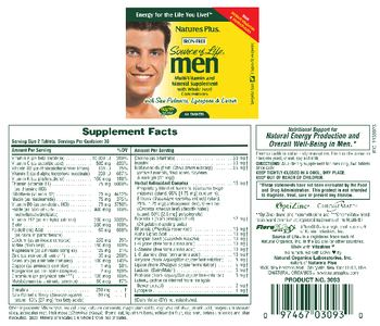 Nature's Plus Source Of Life Men with Saw Palmetto, Lycopene & Lutein - multivitamin and mineral supplement with whole food concentrates