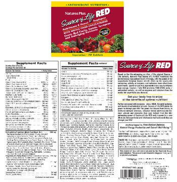 Nature's Plus Source of Life Red - multivitamin mineral supplement with whole food concentrates