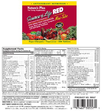 Nature's Plus Source of Life RED - multivitamin mineral supplement