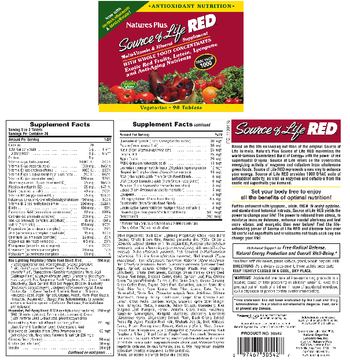 Nature's Plus Source Of Life Red - multivitamin mineral supplement