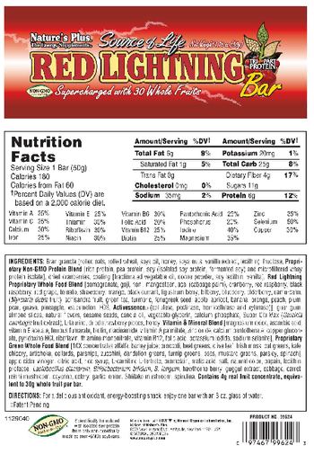 Nature's Plus Source Of Life Red Lightning Bar - 