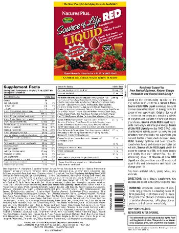 Nature's Plus Source of Life Red Liquid Natural Delicious Mixed Berry Flavor - multivitamin mineral supplement with whole foods exotic red fruits lutein lycopene and antiaging nut