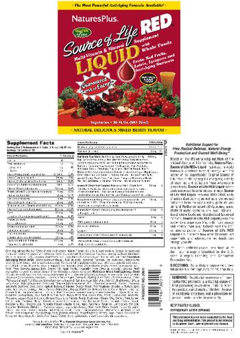 Nature's Plus Source of Life Red Liquid Natural Delicious Mixed Berry Flavor - multivitamin mineral supplement