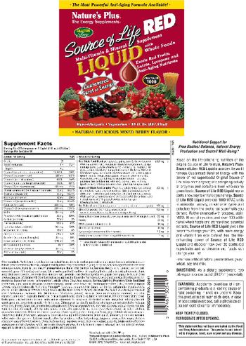 Nature's Plus Source Of Life Red Liquid Natural Delicious Mixed Berry Flavor - multivitamin mineral supplement