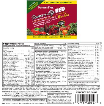 Nature's Plus Source Of Life Red Mini Tabs - multivitamin mineral supplement