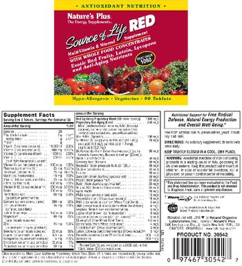 Nature's Plus Source Of Life Red - multivitamin mineral supplement