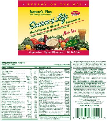 Nature's Plus Source Of Life With Whole Food Concentrates Mini-Tabs - multivitamin mineral supplement