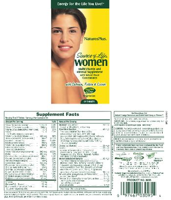 Nature's Plus Source of Life Women Tablets - multivitamin and mineral supplement