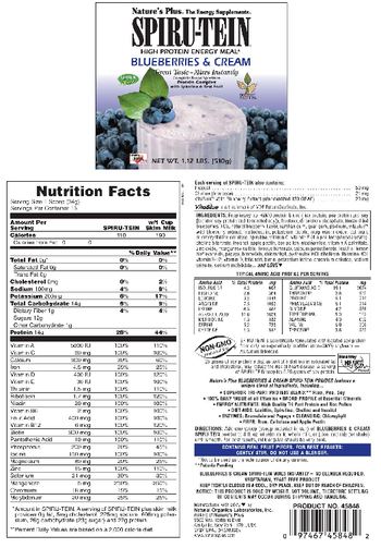 Nature's Plus Spiru-Tein High Protein Energy Meal Blueberries & Cream - 