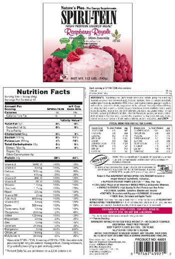 Nature's Plus Spiru-Tein High Protein Energy Meal Raspberry Royale - 