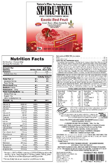 Nature's Plus Spiru-Tein High Protein High Energy Meal Exotic Red Fruit - 