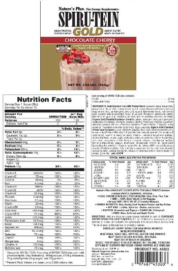 Nature's Plus Spiru-Tein High Protein High Energy Meal Gold Chocolate Cherry - 
