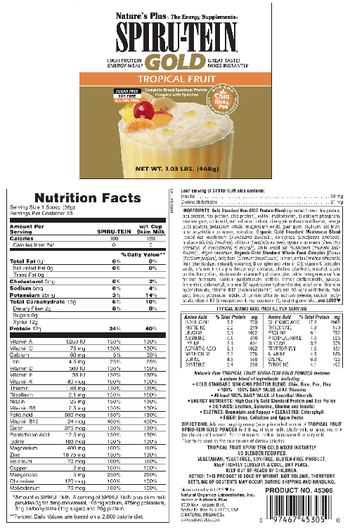 Nature's Plus Spiru-Tein High Protein High Energy Meal Gold Tropical Fruit - 